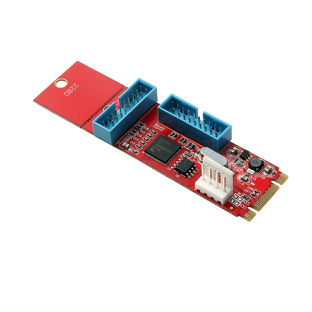 2Port 19Pin USB3.0 to M.2 B M Key Motherboard Adapter Converter Card