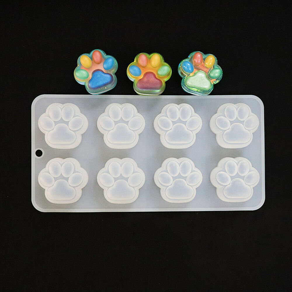 8-Cavity Cartoon Cat Claw Silicone Mold Crystal Epoxy Casting DIY Making Crafts
