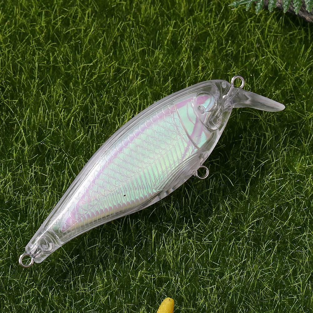 Unpainted Blank Hard Lures Pink Transparent Artificial Outdoor Fishing Tool @