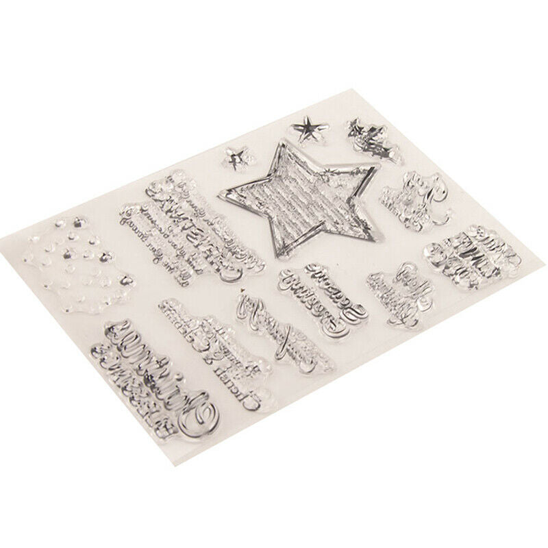 Merry Christmas Greeting Blessings Stamp clear Silicone Craft for Scrapbo.l8