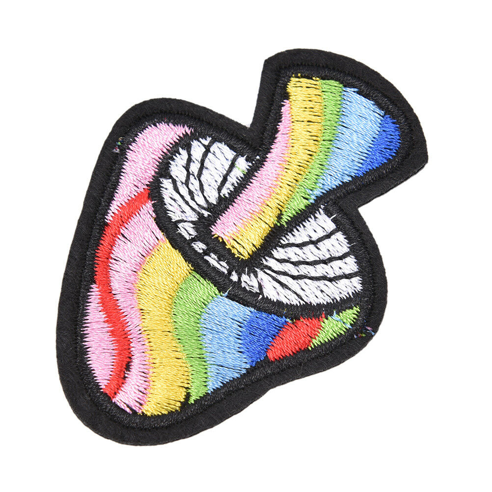 2Pcs Mushroom Retro 70's Hippie Love Peace Embroidered Applique Iron-on Pa.l8
