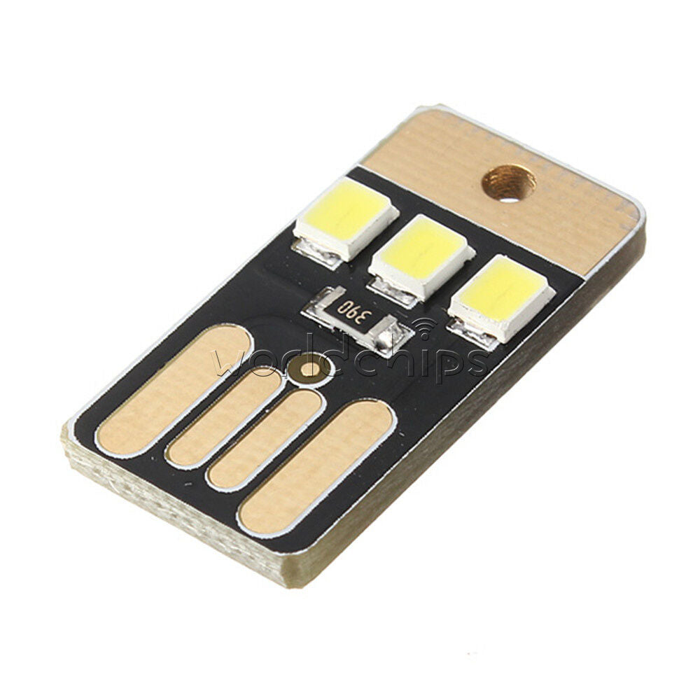 10Pcs Mini LED Night Light Card Lamp Bulb Led Keychain Portable USB Power Black