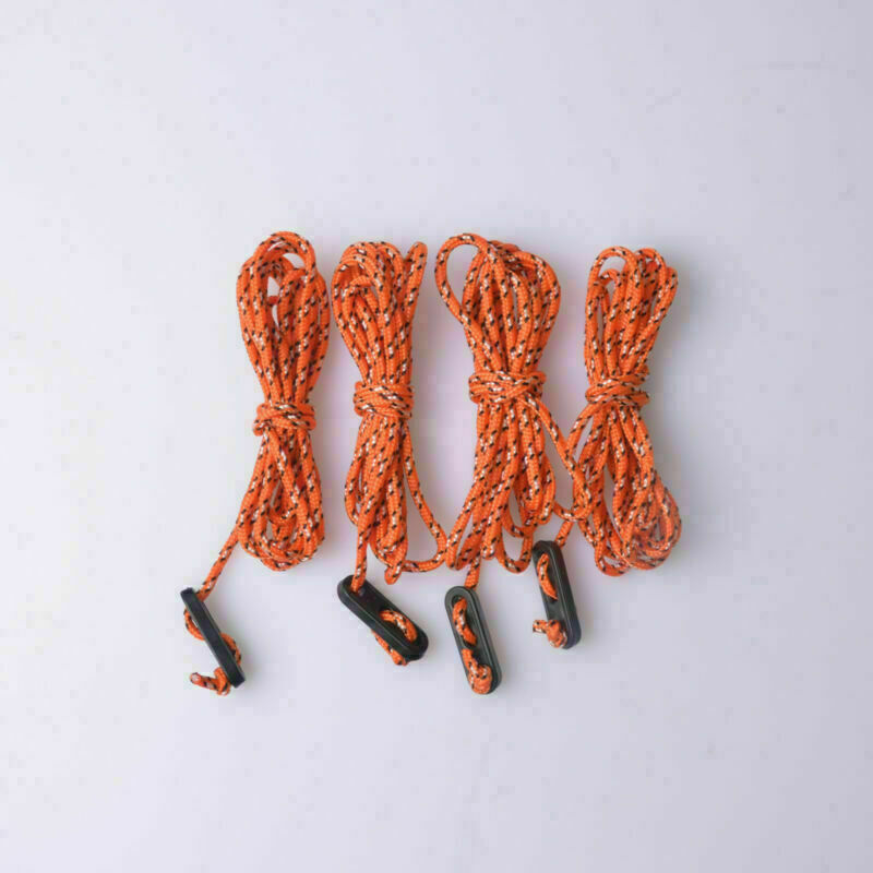 4x170cm Guyline Tent Ropes Guy Line Camping Cord Paracord w/Fluorescent Runners