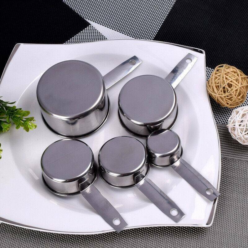 5PCS Stainless Steel Measuring Cups and Spoons Set Kitchen Baking Gadget TooBDD