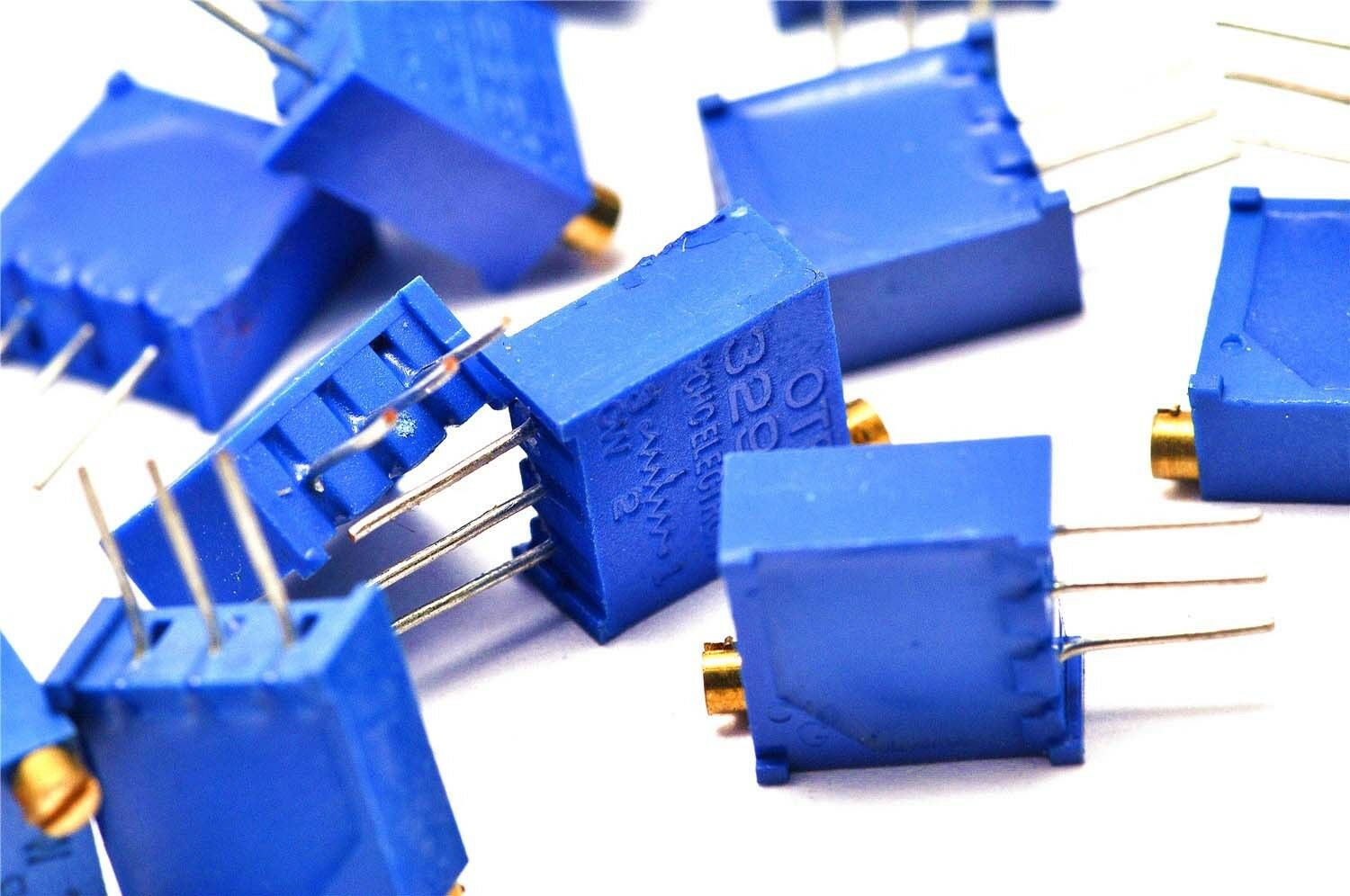 10pcs/Set 3296W Trimmer Potentiometer 1K 2K 5K 10K 20K 50K 100K 500K 200K 500R