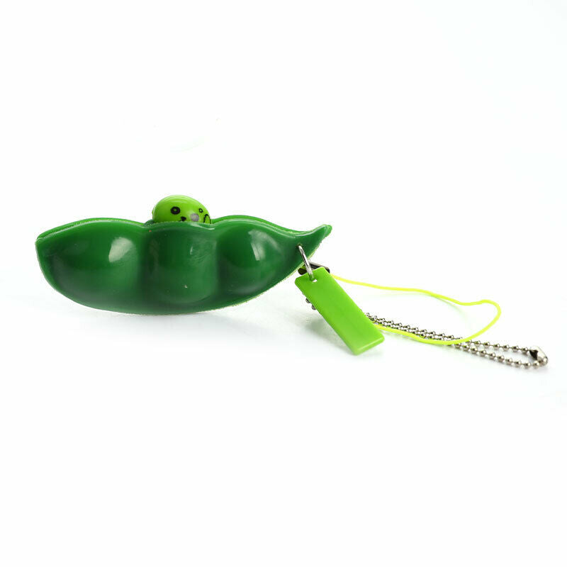 2pcs Peanut Edamame Toys Peas Beans Keychain Pops Decompression Squee.l8