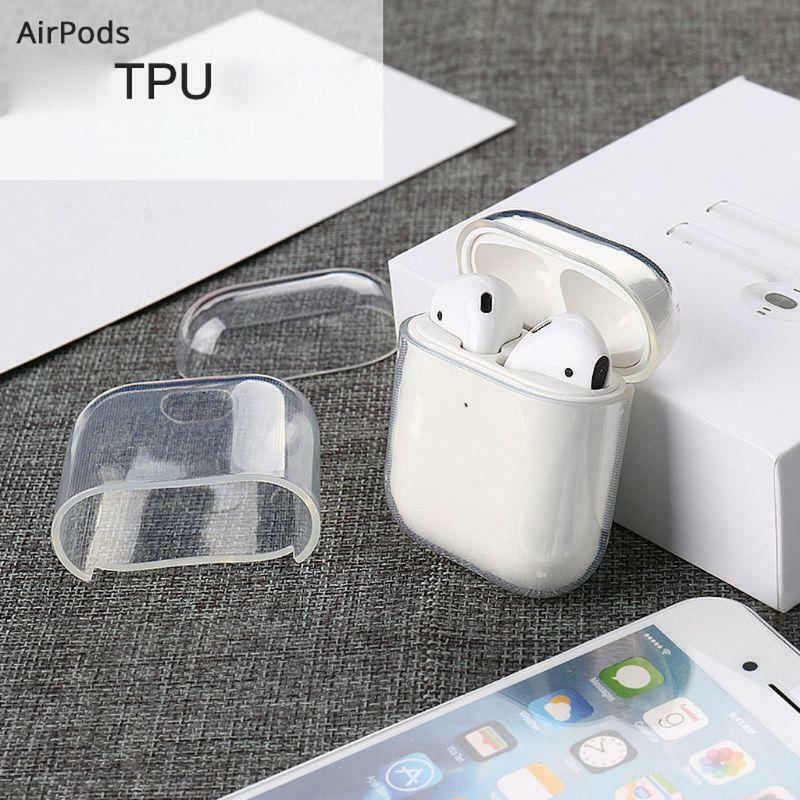 Soft TPU Transparent Cover Earphone Protective Case Clear Skin For AirPods 1/ 2