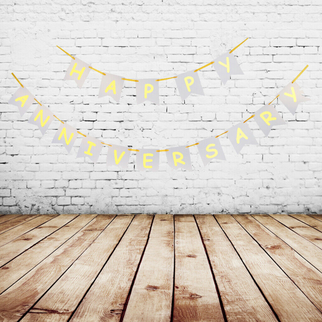 Happy Anniversary Paper Banner Garland Sign Hanging Decor Photo Prop 3 m
