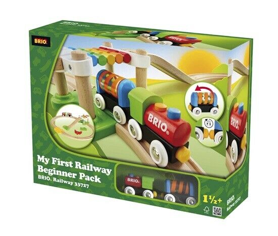 33727 BRIO My First Railway Wooden Beginner Starter Pack - Magnetic Connection