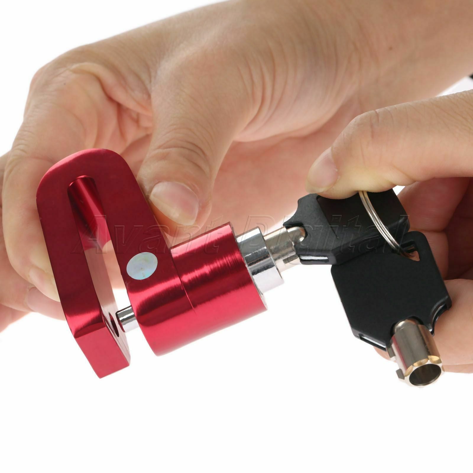 Anti-theft Security Disc Brake Wheel Lock for Motorcycle MotorBike Bicycle Red