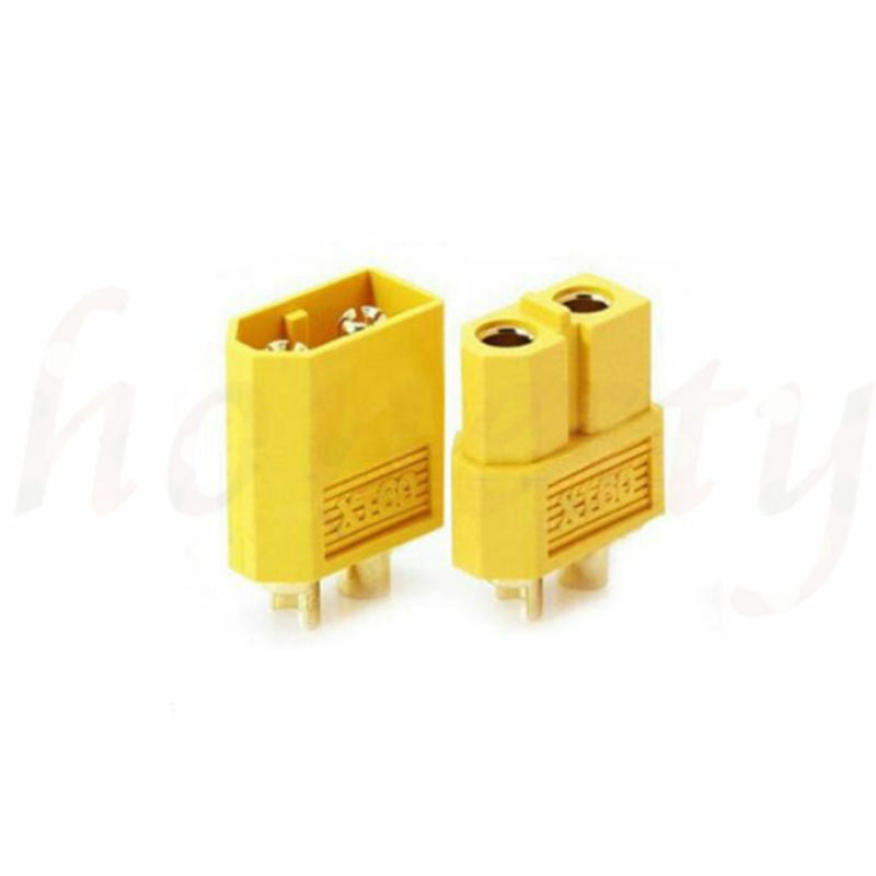 2 Pairs T60 Male & Female Bullet Connectors Plugs for RC Lipo Battery