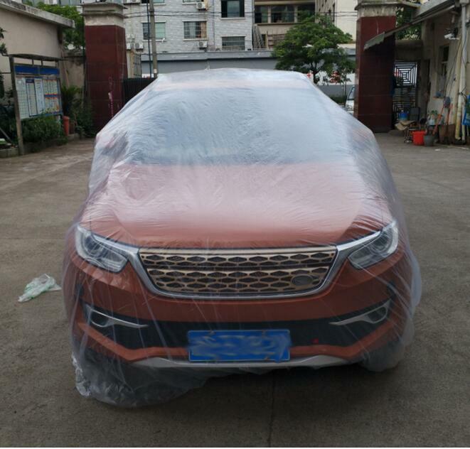 Disposable car cover Clear Plastic Temporary Rain Dust Snow Garage L For Car SUV