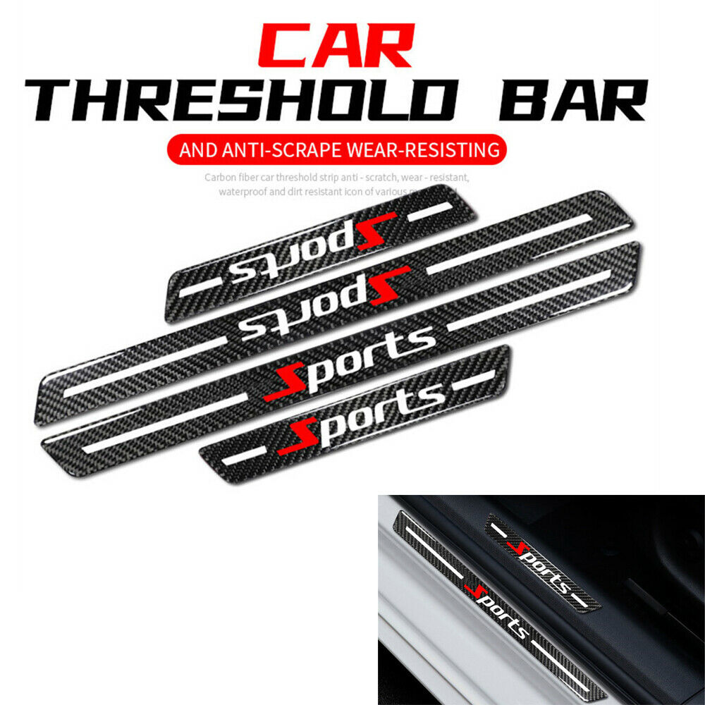 4 Carbon Fiber Car SUV Door Scuff Sill Cover Panel Step Protector Trim Universal