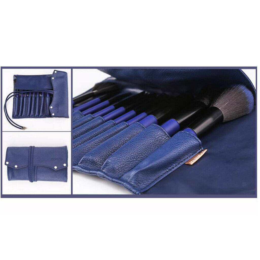 10 Pcs Makeup Brush Set for Eye shadow Blusher Face Powder Foundation Blue