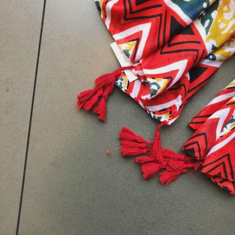 Ladies Scarves Wrap Shawl Ethnic Bohemian Boho Tassel Fringe Geometric Casual