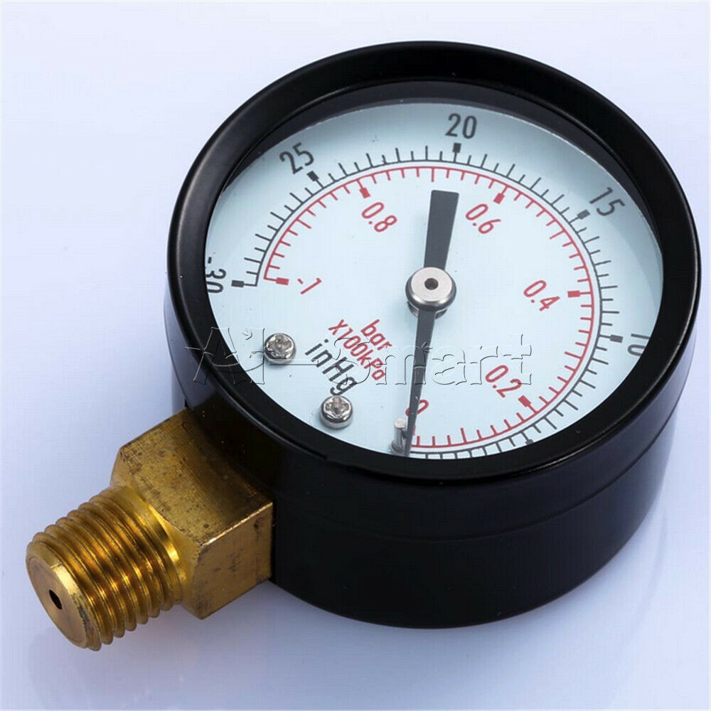 Digital Manometer 0~-30inHg 0~-1bar Mini Dial Air Vacuum Pressure Gauge Meter