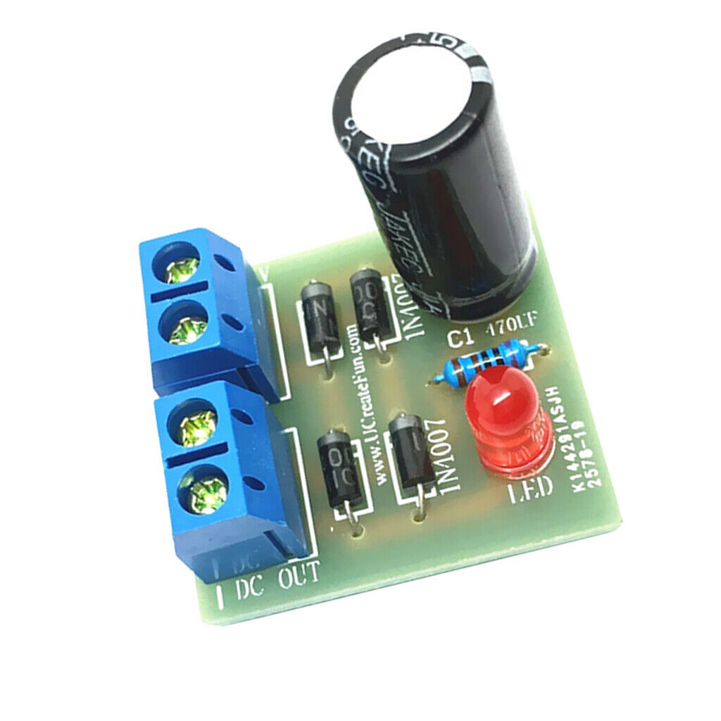 Bridge Rectifier IN4007 Full Wave AC To DC Power Converter Circuit Board 3-18V