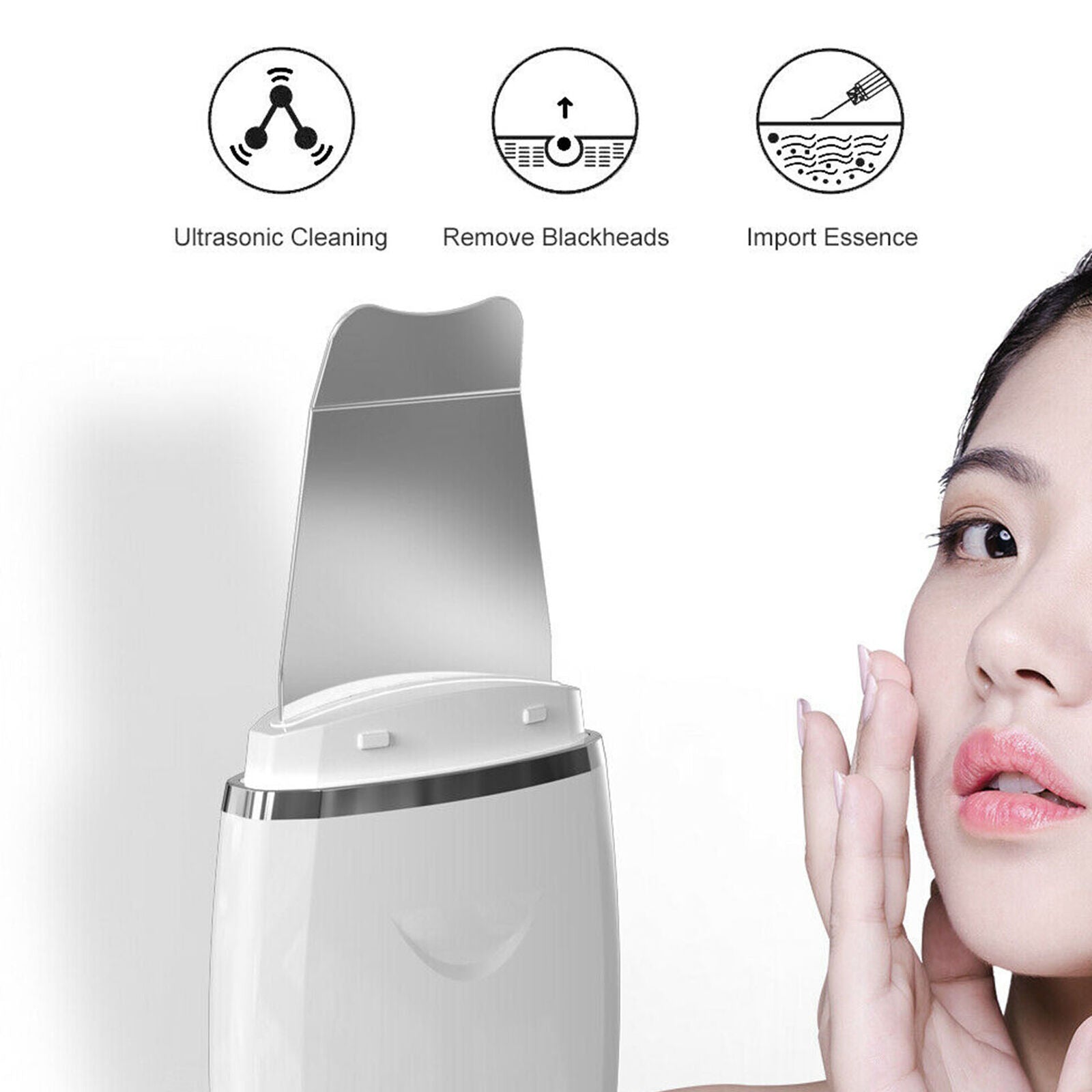 Ultrasonic Skin Scrubber Blackhead Peeling Remover Facial Pore Deep Cleaning USB