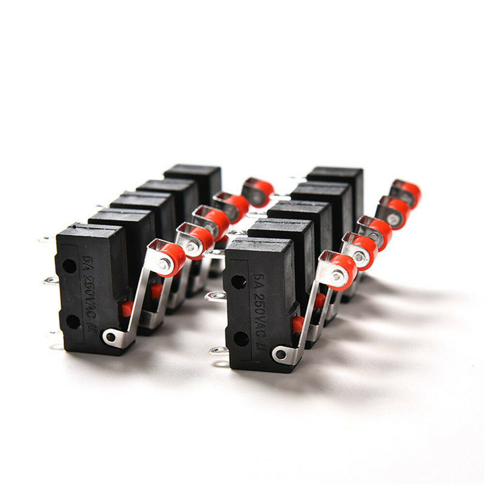 10Pcs Kw12-3 PCB Microswitch Hot Micro Roller Lever Arm Open Close Limit Switch