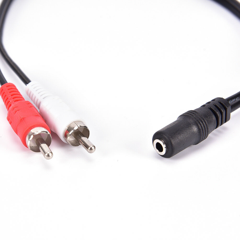 2-RCA Cable Male Plug to 3.5mm Female Aux Audio Headphone Jack ConverterA.l8