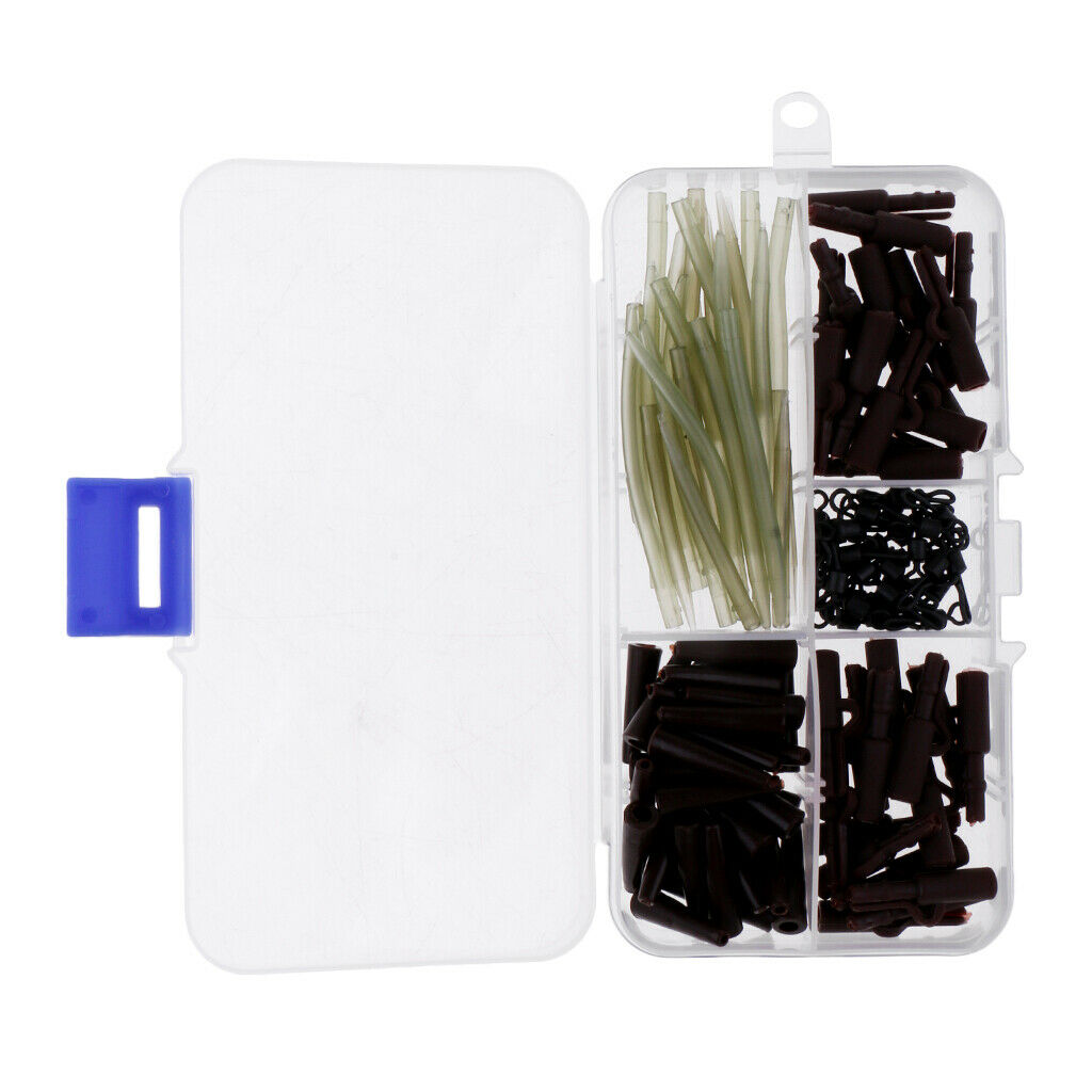 120Pcs/box Carp Fishing Tackle Set Clips Quick Change Swivels Tube Hair Rigs