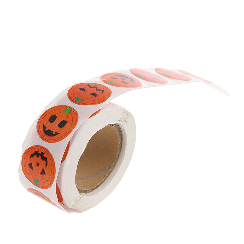 Halloween Pumpkin Orange Stickers Seals Label Gift Party Scrapbooking Spooky Rf
