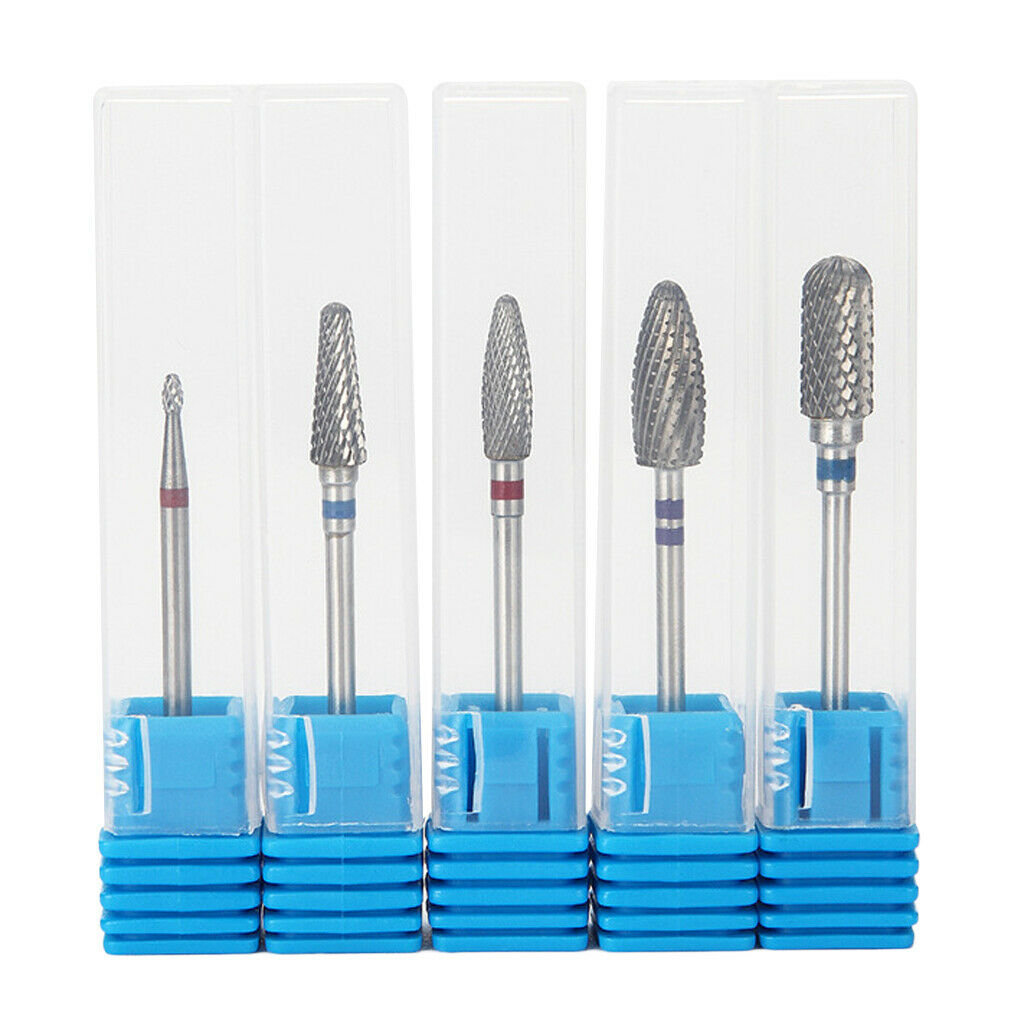Nail Art Drill Bits Acrylic Gels Removal Electric Manicure Barrel Head Set 5
