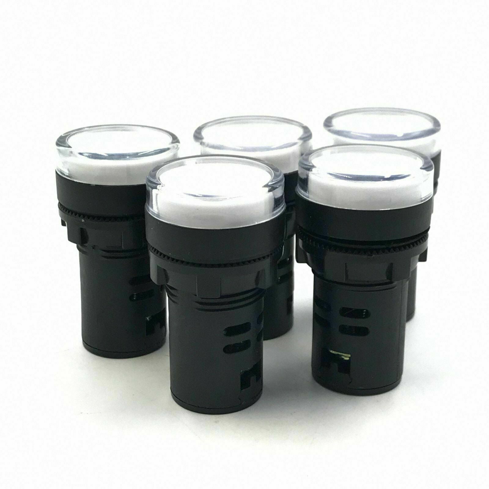 5pcs White AC DC 24V LED Indicator Pilot Signal Light Lamp 22mm [M_M_S]