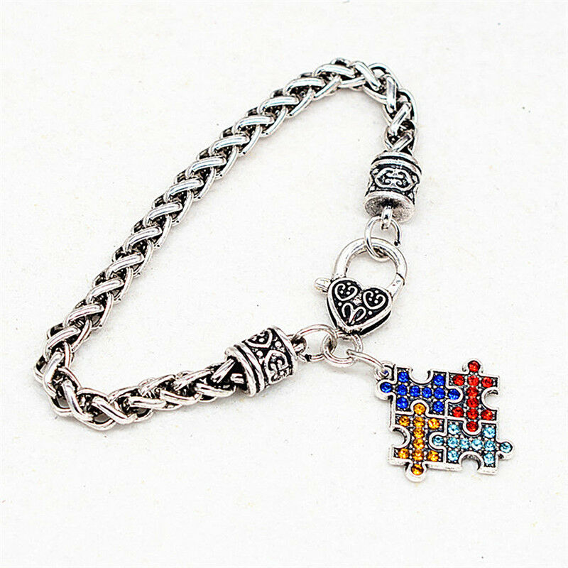 Autism Rhinestone Bracelet Bracelet Rope Bangle Bracelet Twist Chain Wris.l8
