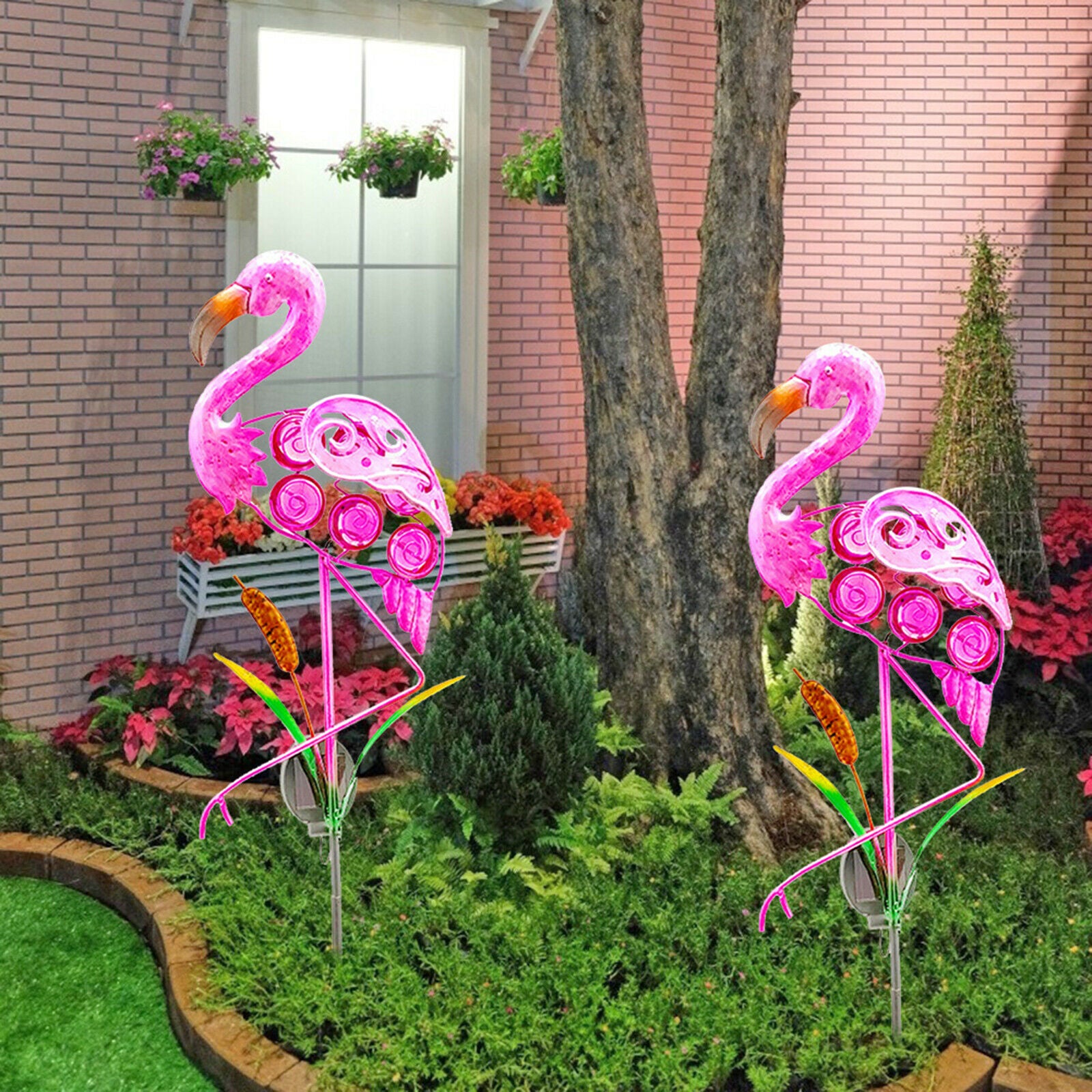 Solar Flamingo Lawn Lamps Light Waterproof Garden Stake Landscape Decor