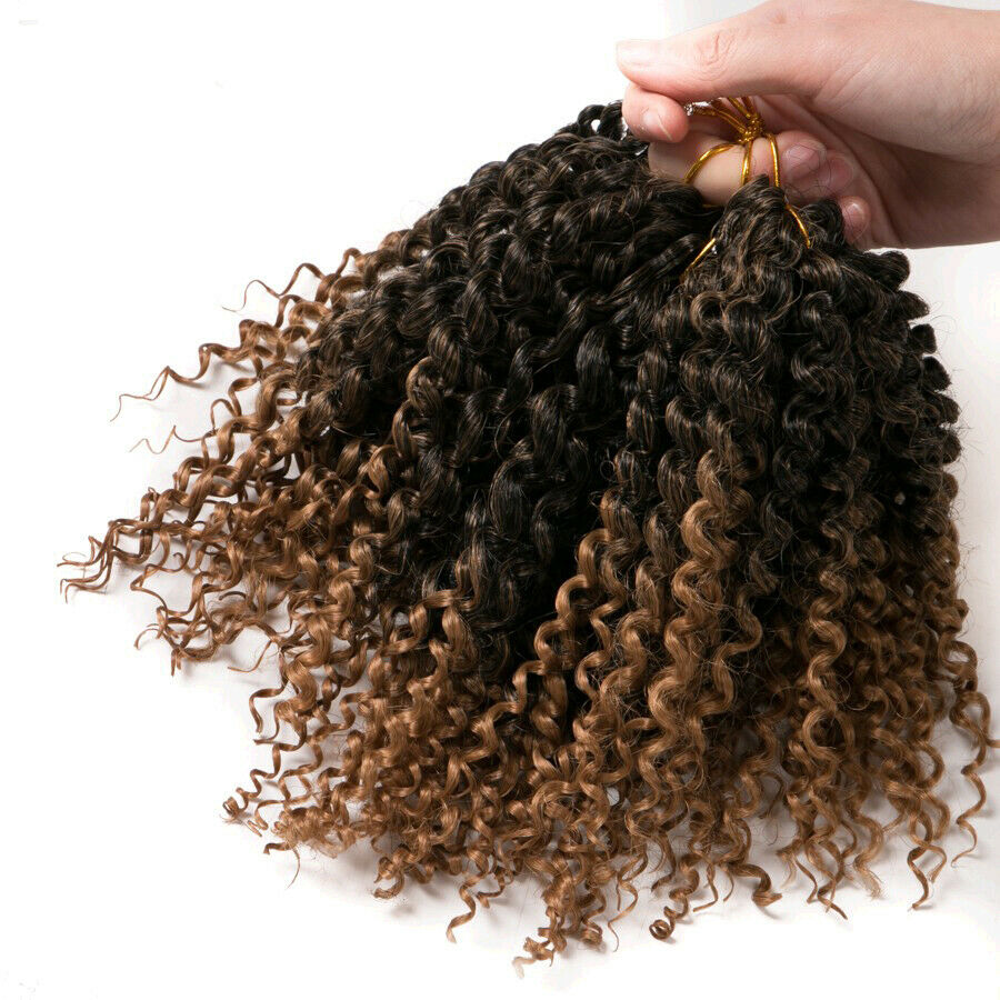 8" Ombre Curly Twist Crochet Hair Mali Bob Synthetic Kinky Braids Hair Extension
