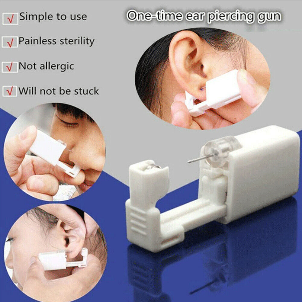 Professional Steel Ear Nose Navel Body Piercing Gun Studs Tool Kit 10pcs CA