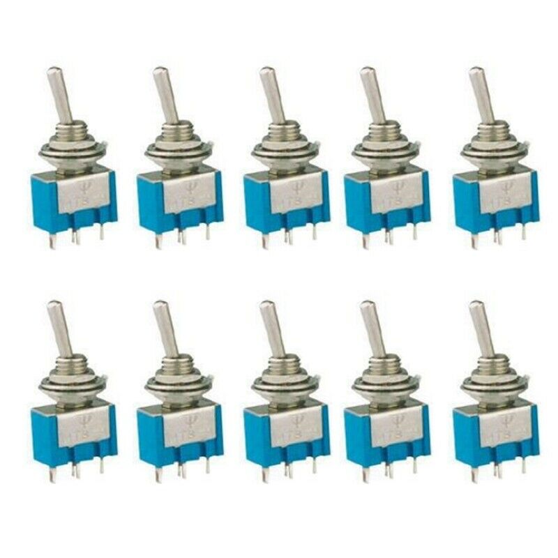 Mini 10x 2 Position MTS-101 2 Pin SPST ON-OFF 6A 125V AC Toggle Switches Kit Set