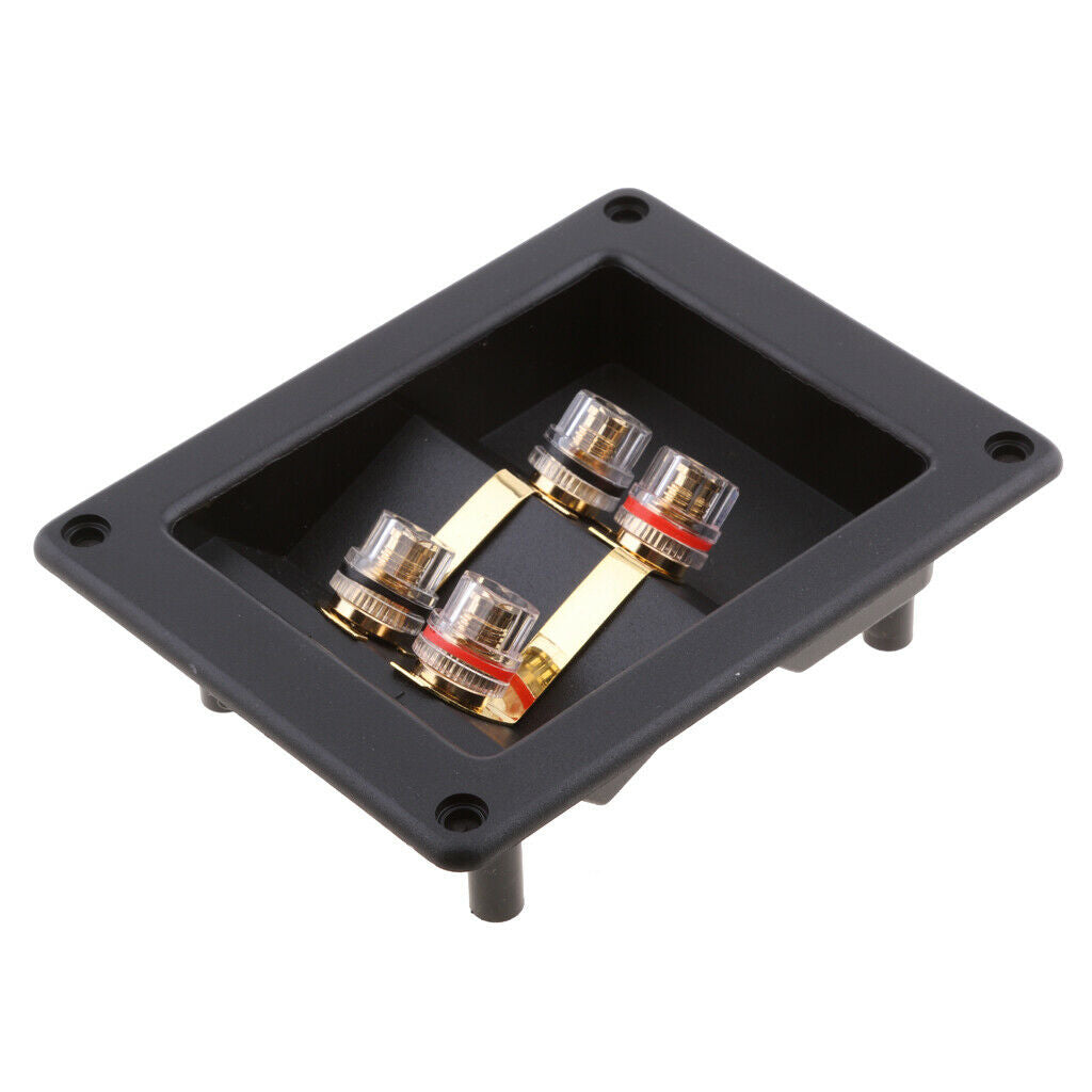 2X Double Speaker Subwoofer Box Square Box Twin Dual Terminal Binding Post