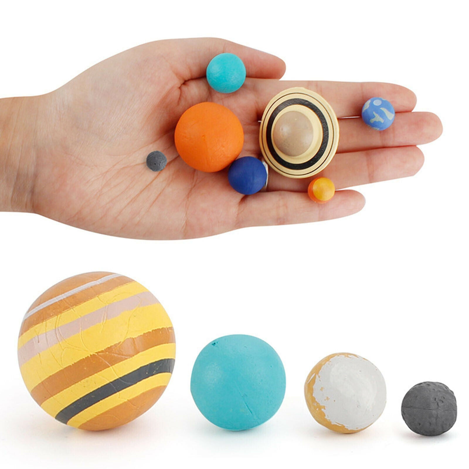 9Pcs Early Education Planet Ball for Kids Universe Elastic Planetary