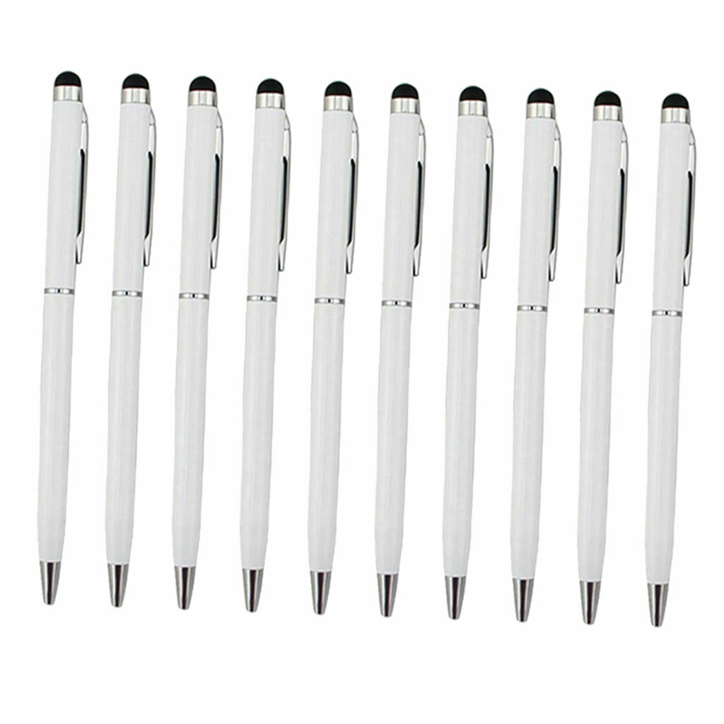 10Piece Capacitive Stylus Ballpoint Hand Writing Pen for Touchscreen White