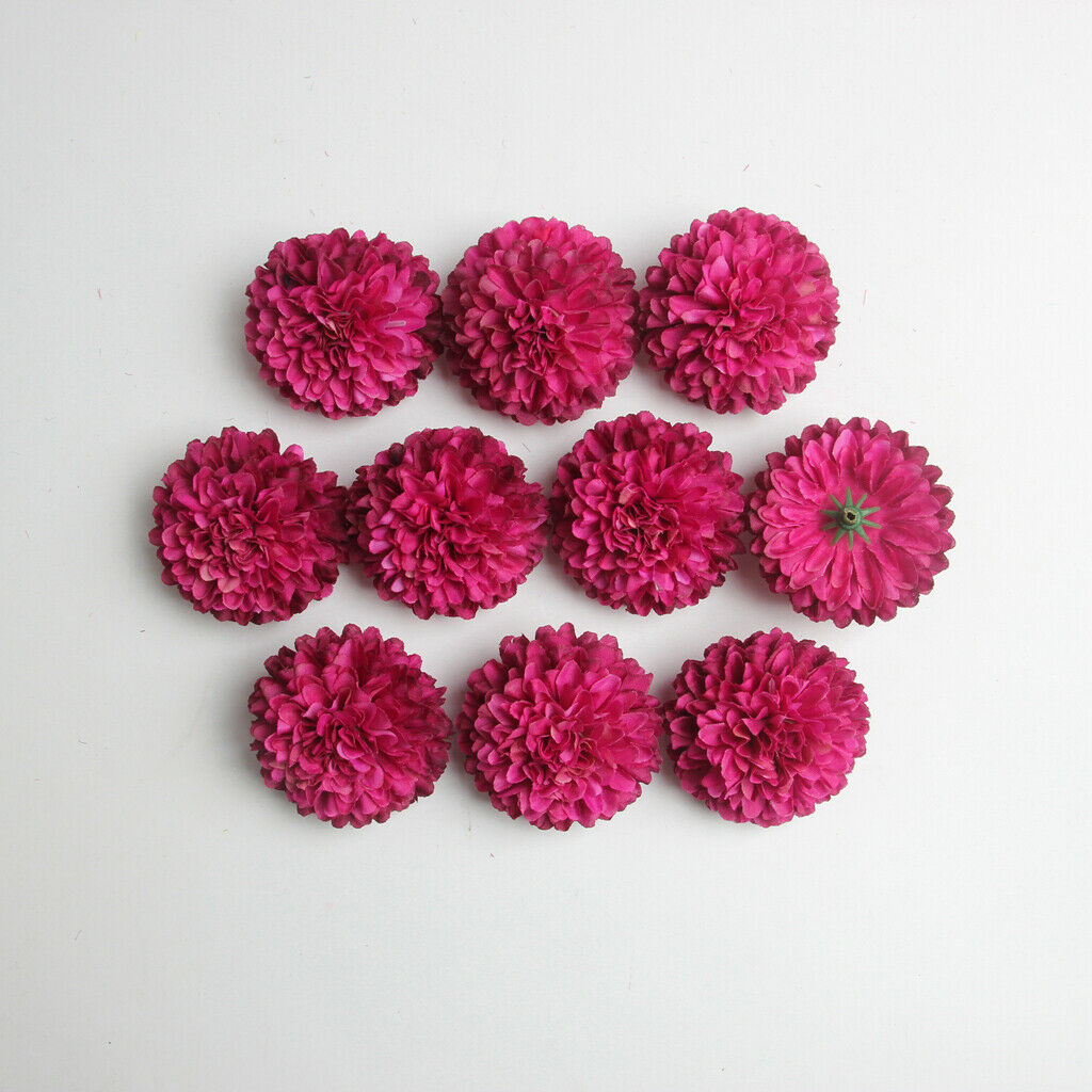 10 Pieces Chrysanthemum Artificial Silk Flower Heads Wedding Decor DIY Craft Red