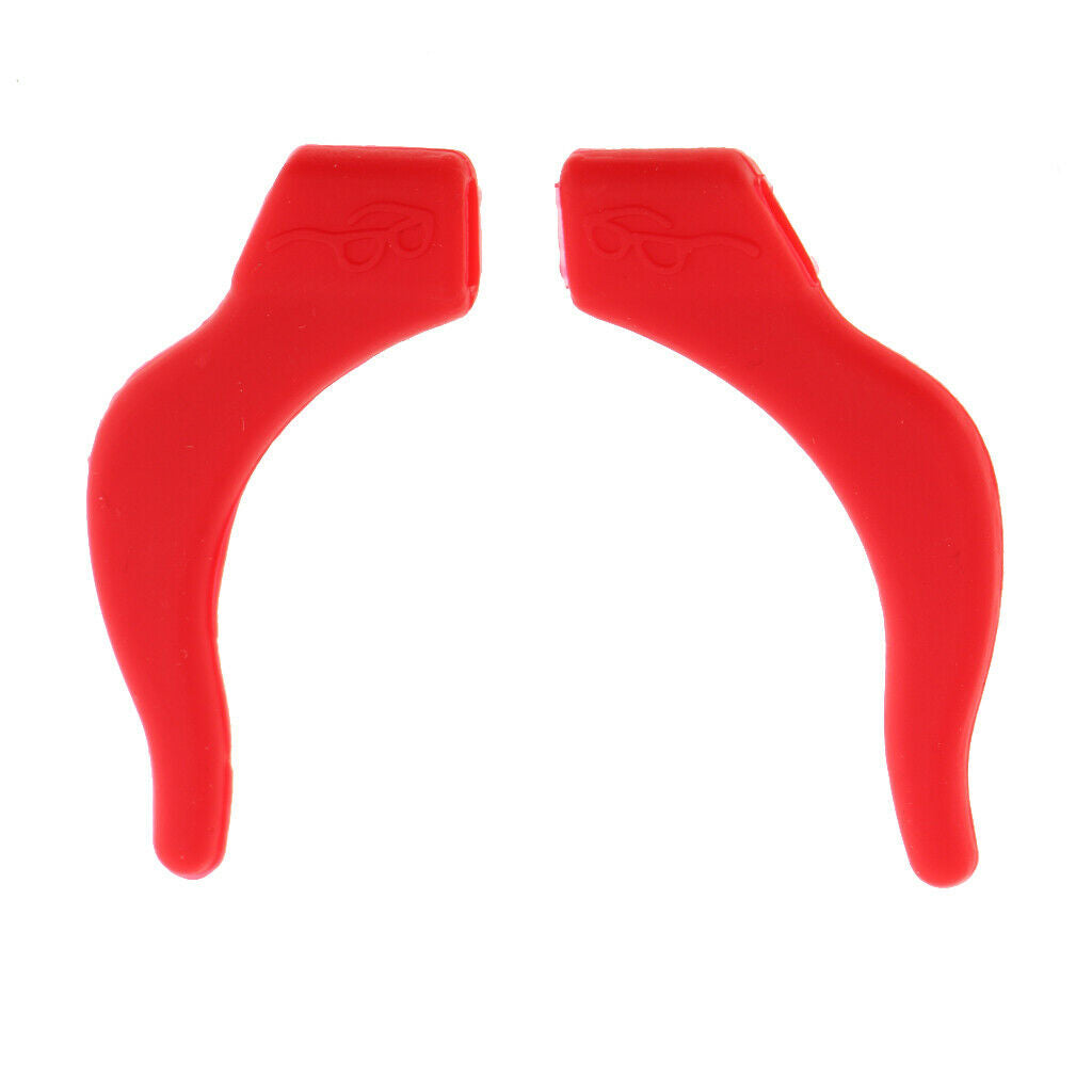 10 Pairs Silicone Eye Glasses Temple Tips Ear Hooks Grip Holder  Red