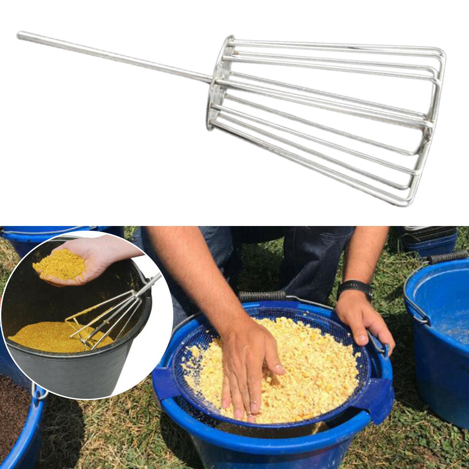 Durable Groundbait Mixer Tackles Lures Whisk 11 Blades Angler Accessories