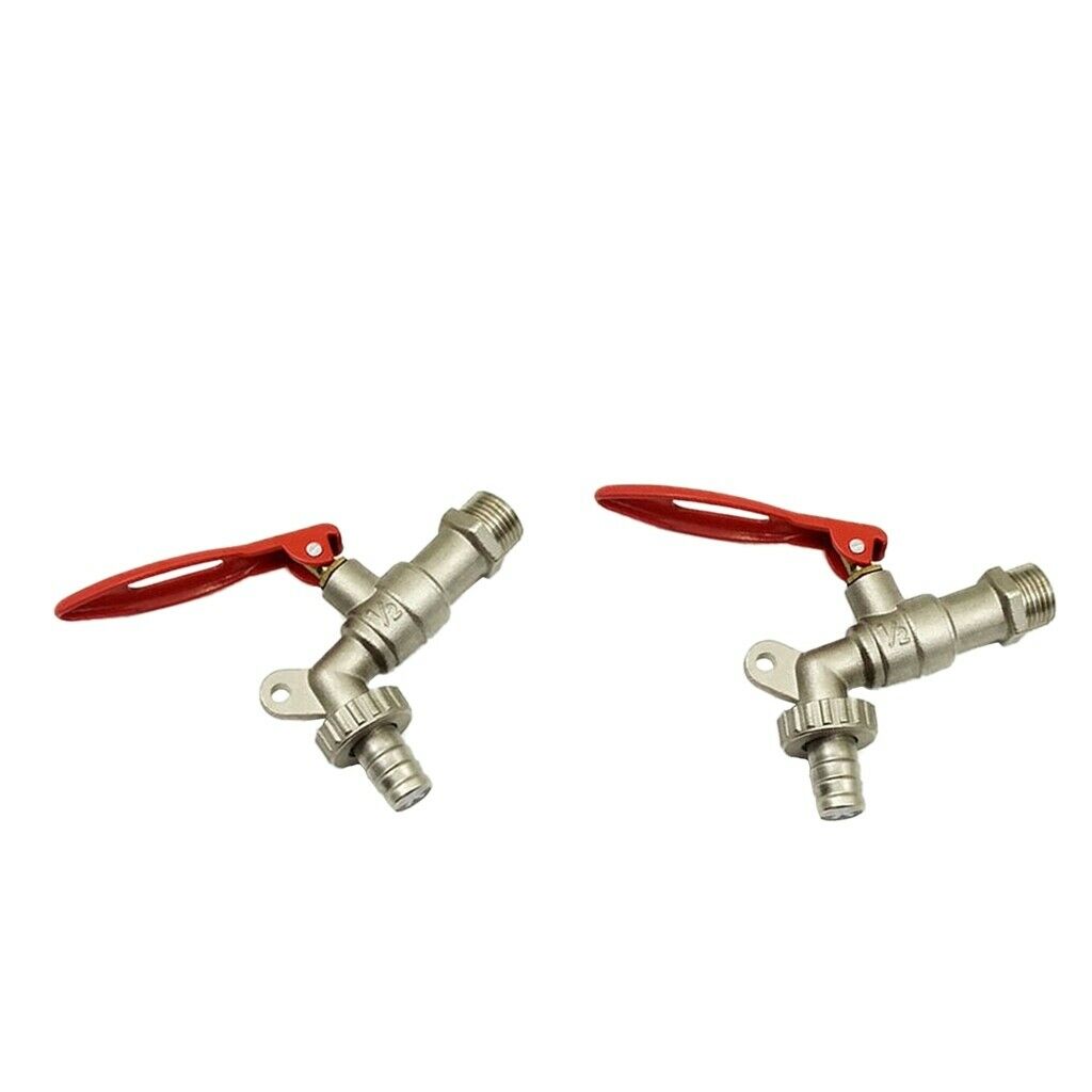 2 pieces Home Garden Locked Faucet Water Tap 1/2 inch DN15 Male Thread - Heavy
