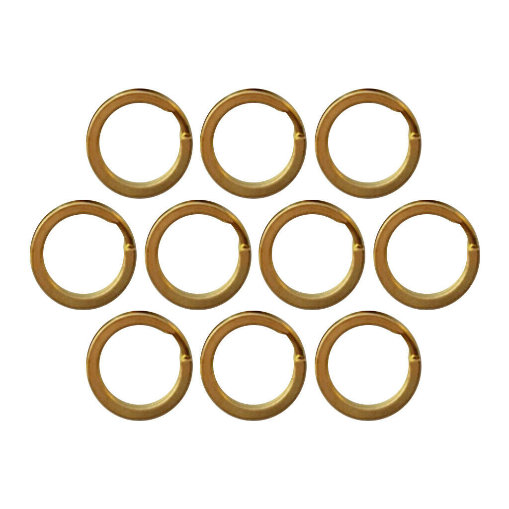 20 Pieces Brass Flat Round Split Key Chain Rings Key Holder Craft 20mm+15mm