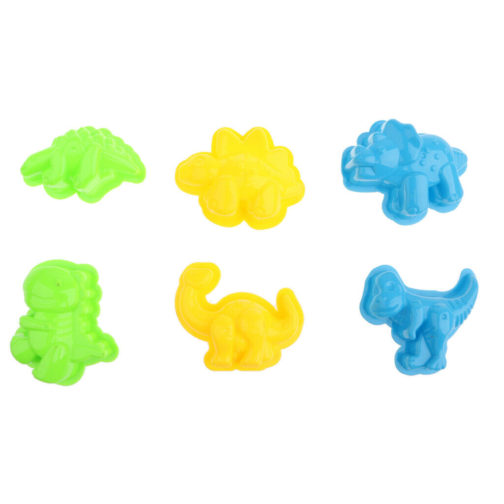 6pcs Assorted Creative Beach Play Set Dinosaur Sand Molds Kids Children Outdoor