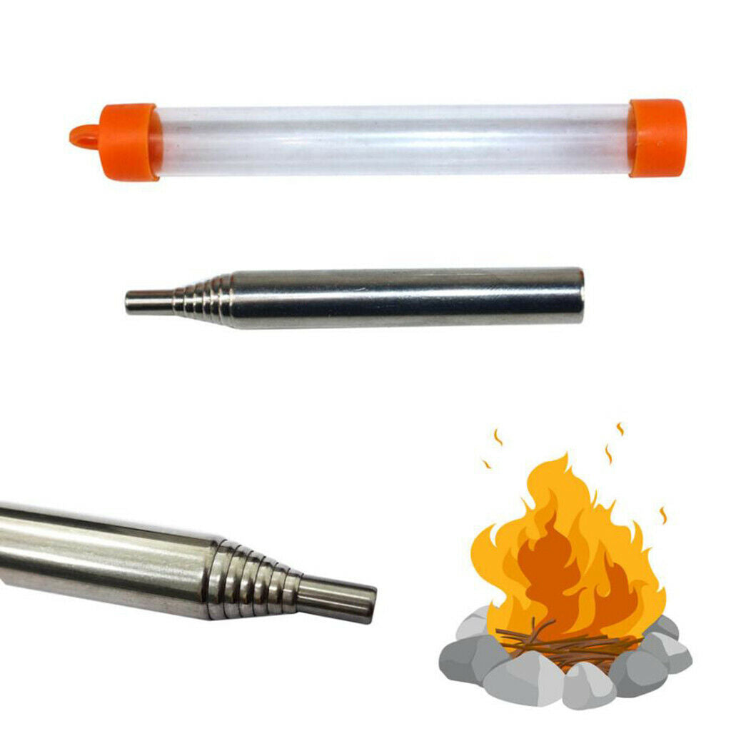 Camping Cooking Set Bottle Cup Pot Hanging Hook + fire starter Fire Blow Tube