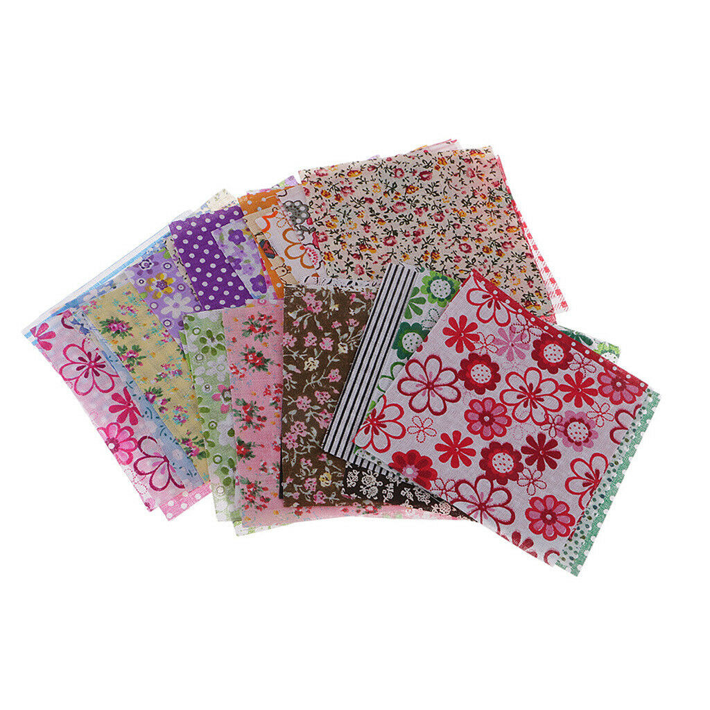 50pcs 10x10cm Cotton Fabric Bundle Patchwork Pre-Cut Quilt Square DIY Sewing
