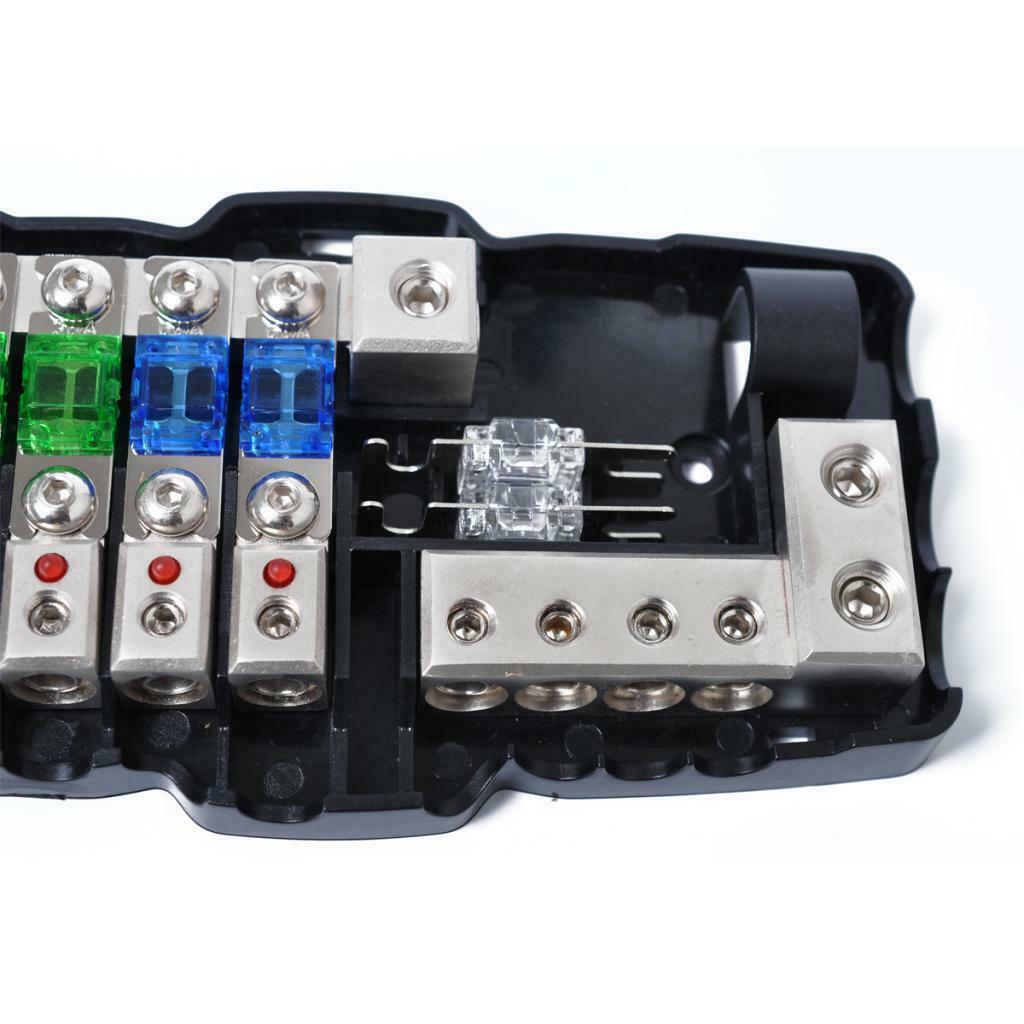 Car ANL Fuse Holder Distribution Block 0/4 AWG In-4/8 AWG Out With Fuses