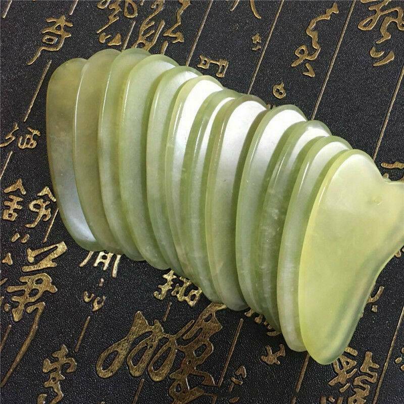 Natural Gua Sha Scraping Massage Tool, Jade Stone Guasha Board For Skin Care
