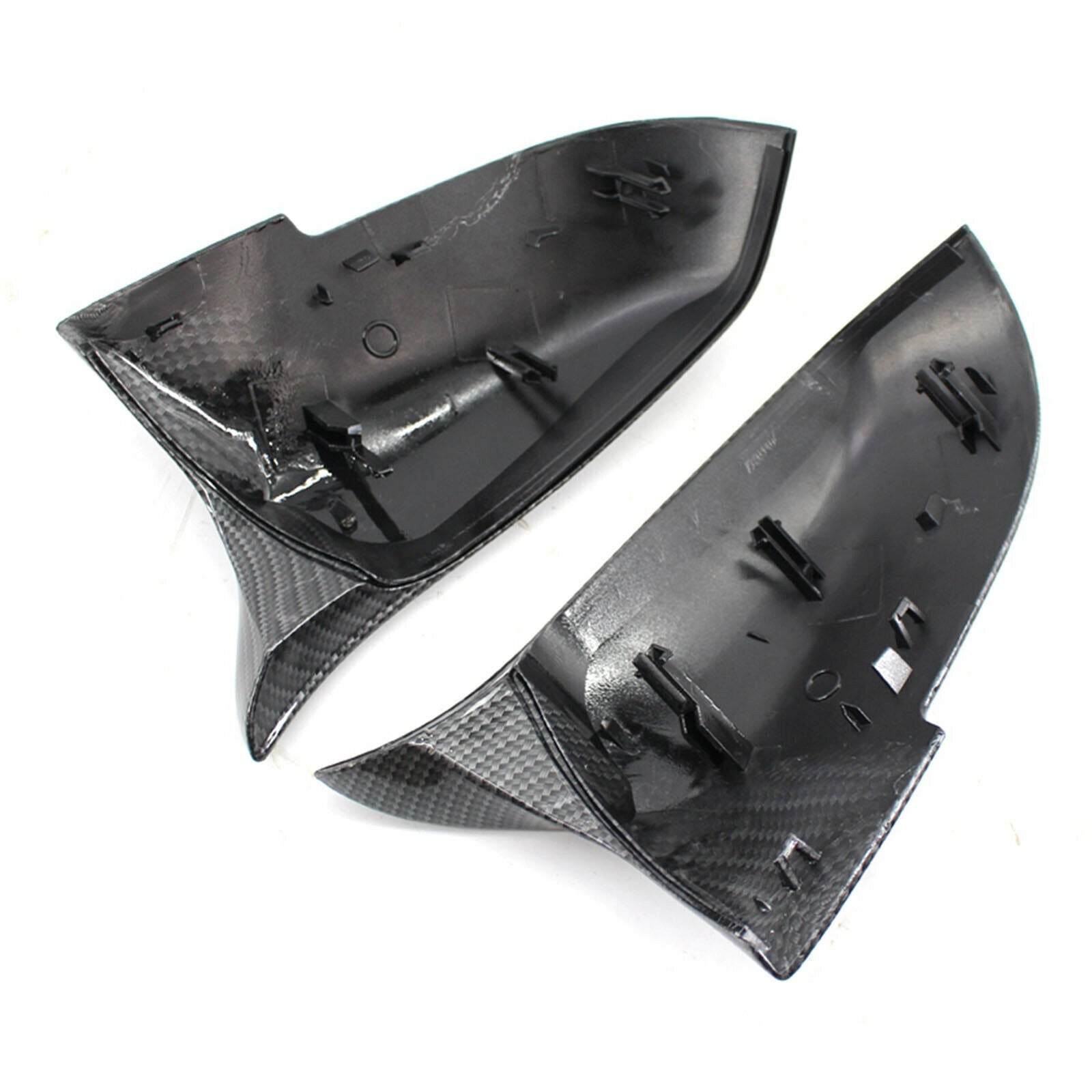 2 Pcs Carbon Fiber Style Rear Mirror Cover Caps for BMW E84 F20 F21 F22 F30