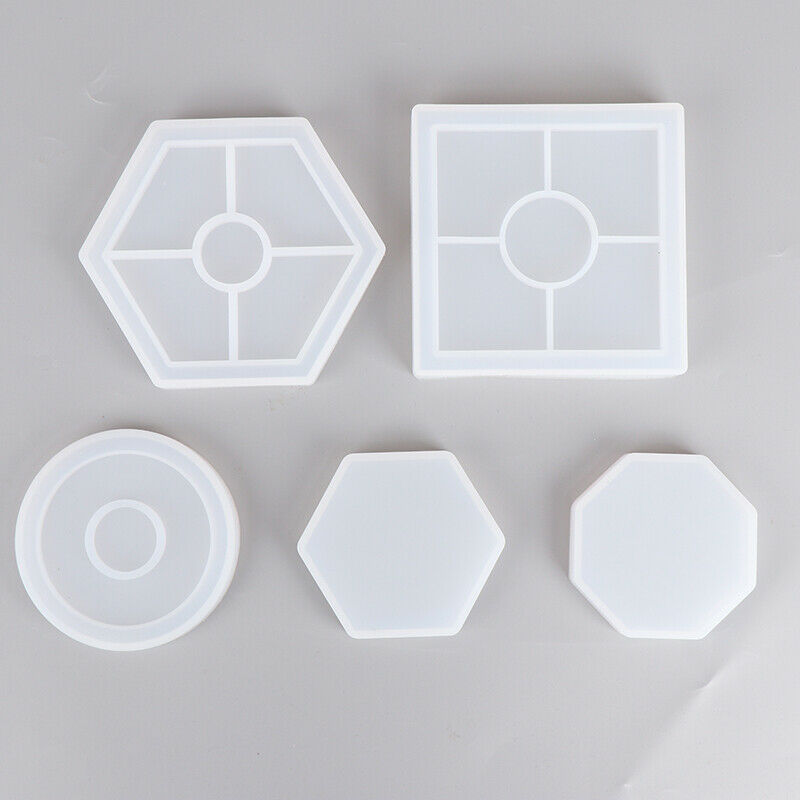5Pcs Silicone Mold Included Square Hexagon Circle Octagon Mold Home Decoration