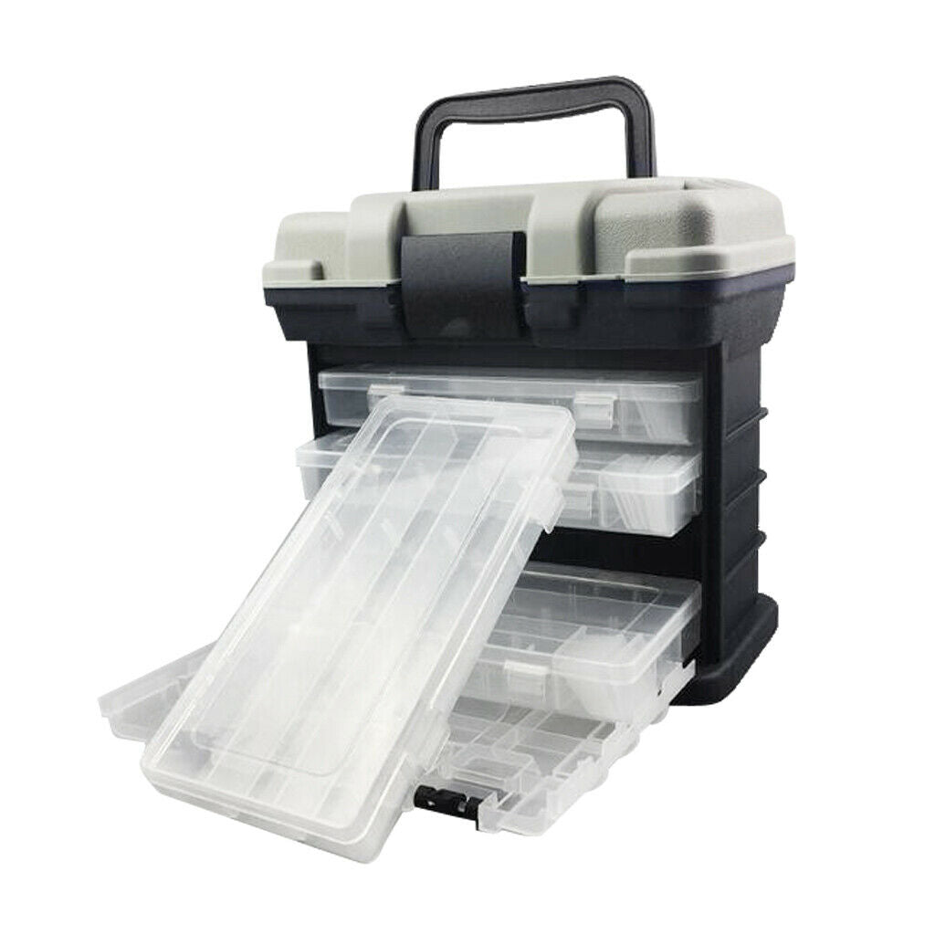 High-strength 4 Layers Handheld Fishing Case Plastic Tackle Box Lures Case