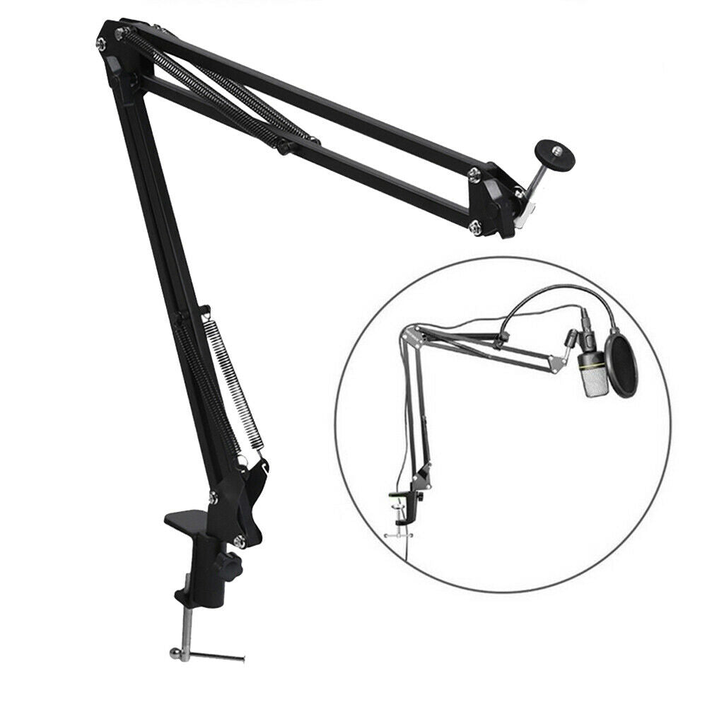 Adjustable Microphone Stand Holder Recording Clip Suspension Boom &Table Clip